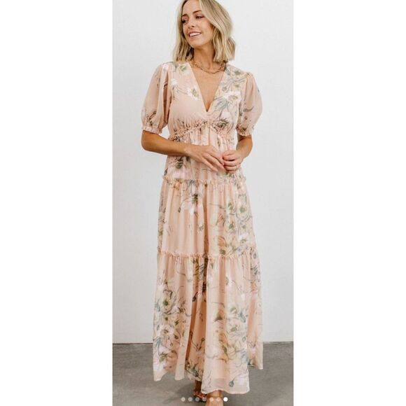 Baltic Born Dresses & Skirts - Baltic Born Floral V Neck Empire Waist Tiered Maxi Dress Size M